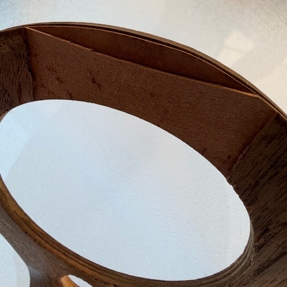Teak Mid-Century Modern Serving Tray withStainless Steel Bowl • Charcuterie Tray - Picture 8 of 9